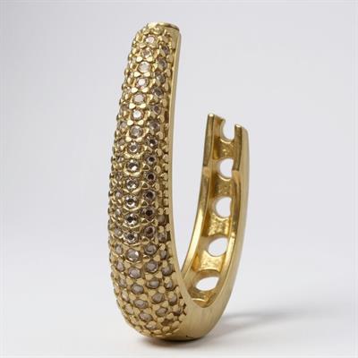 Zirkon Taşlı Gold Oval Luxury Series Küpe