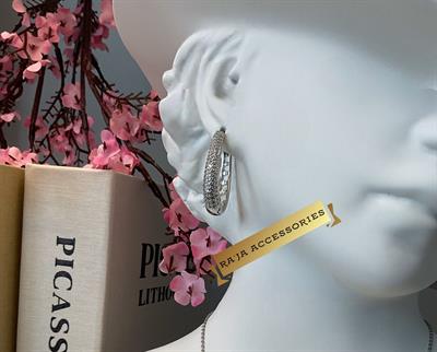 Zirkon Taşlı Silver Oval Luxury Series Küpe