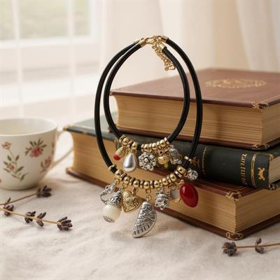 Marka Model 2li Charm Uçlu Kordon Kolye Set