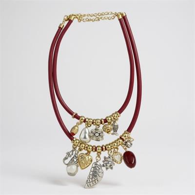Marka Model 2li Charm Uçlu Kordon Kolye Set 