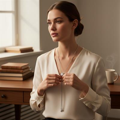 Silver Marka Model Ayarlanabilir Y  Kolye