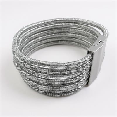 Silver Metal Mıknatıs Kilitli Çoklu Bileklik