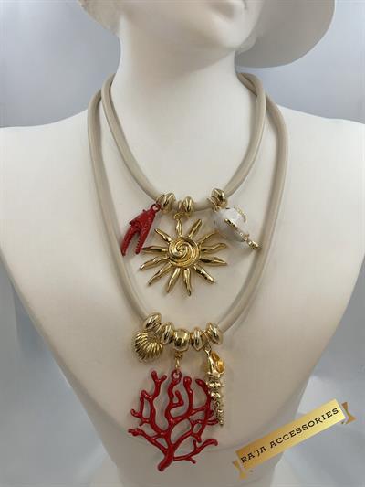 Marka Model 2li Deniz Temalı Charm Kolye Set