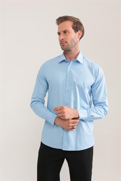Poplin %100 Pamuk Slim Fit Erkek Gömlek