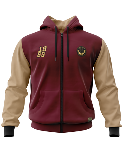 Gençlerbirliği Gold Bordo Özel Tasarım Fermuarlı Hoodie