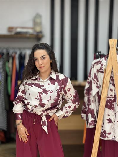 BORDO DESENLİ GÖMLEK