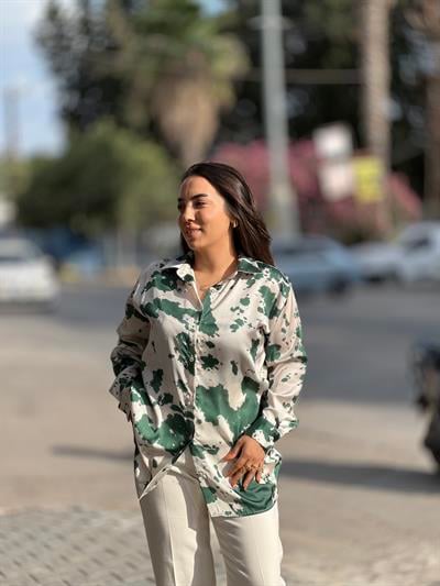 YEŞİL SATEN GÖMLEK