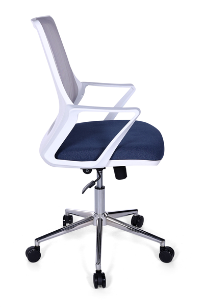 Ofisbazaar Alf Beyaz Fileli Çalışma Koltuğu | Ergonomik Şef ve Toplantı Koltuğu Mavi/Gri