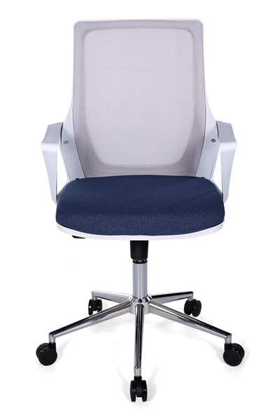 Ofisbazaar Alf Beyaz Fileli Çalışma Koltuğu | Ergonomik Şef ve Toplantı Koltuğu Mavi/Gri