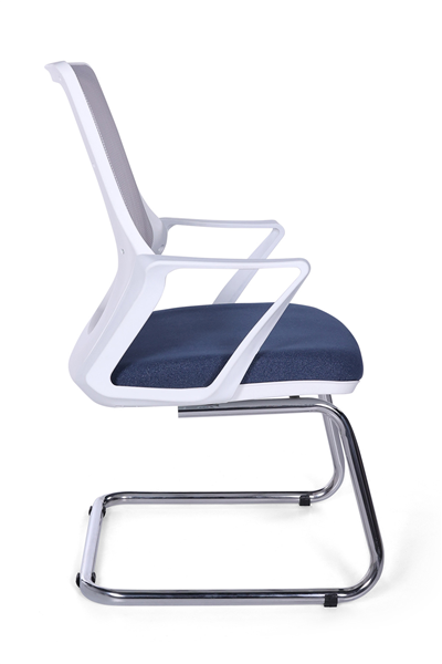 Ofisbazaar Alf Beyaz Fileli Misafir Koltuğu | Ergonomik Toplantı ve Bekleme Koltuğu Mavi/Gri