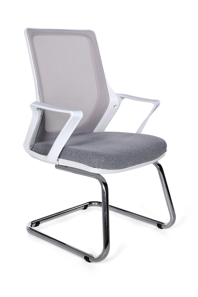 Ofisbazaar Alf Beyaz Fileli Misafir Koltuğu | Ergonomik Toplantı ve Bekleme Koltuğu Gri