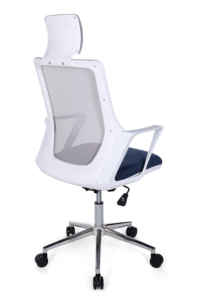 Ofisbazaar Alf Beyaz Fileli Yönetici Koltuğu | Ergonomik Başlıklı Ofis Koltuğu Mavi/Gri