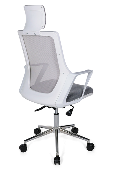 Ofisbazaar Alf Beyaz Fileli Yönetici Koltuğu | Ergonomik Başlıklı Ofis Koltuğu Gri