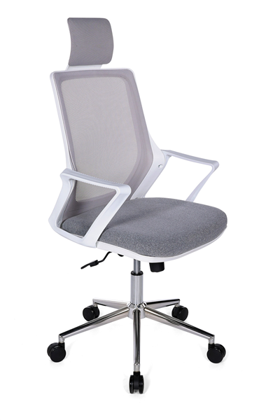 Ofisbazaar Alf Beyaz Fileli Yönetici Koltuğu | Ergonomik Başlıklı Ofis Koltuğu Gri