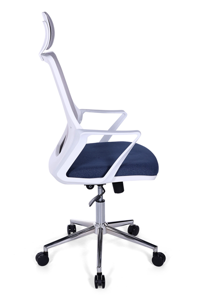 Ofisbazaar Alf Beyaz Fileli Yönetici Koltuğu | Ergonomik Başlıklı Ofis Koltuğu Mavi/Gri