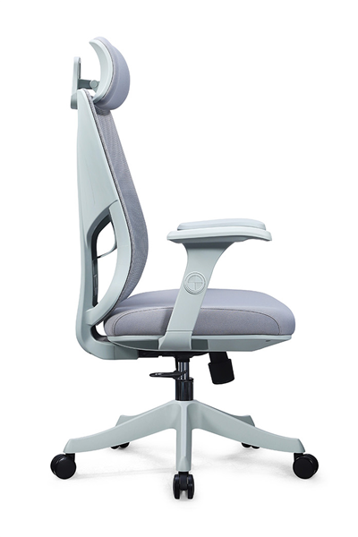 Ofisbazaar Atlas Premium Ergonomik Fileli Yönetici Koltuğu | Başlıklı Ofis ve Çalışma Koltuğu Gri