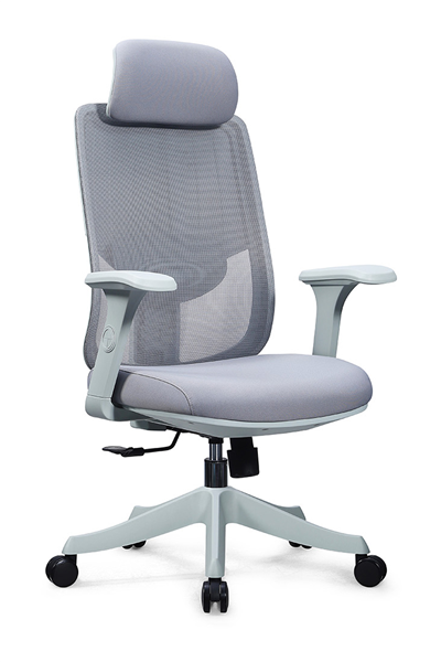 Ofisbazaar Atlas Premium Ergonomik Fileli Yönetici Koltuğu | Başlıklı Ofis ve Çalışma Koltuğu Gri