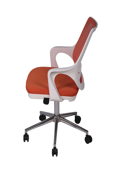 Ofisbazaar Buya Beyaz Fileli Çalışma Koltuğu | Ergonomik Şef ve Toplantı Koltuğu Turuncu