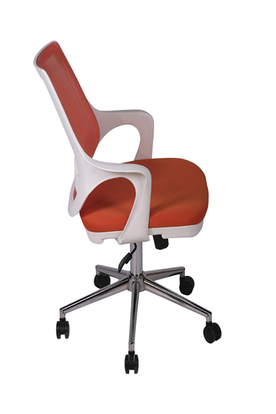 Ofisbazaar Buya Beyaz Fileli Çalışma Koltuğu | Ergonomik Şef ve Toplantı Koltuğu Turuncu