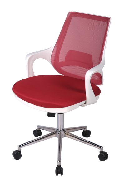 Ofisbazaar Buya Beyaz Fileli Çalışma Koltuğu | Ergonomik Şef ve Toplantı Koltuğu Kırmızı