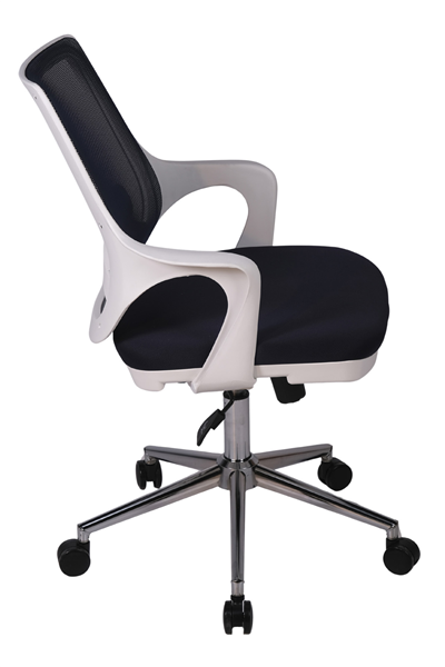Ofisbazaar Buya Beyaz Fileli Çalışma Koltuğu | Ergonomik Şef ve Toplantı Koltuğu Siyah Fileli