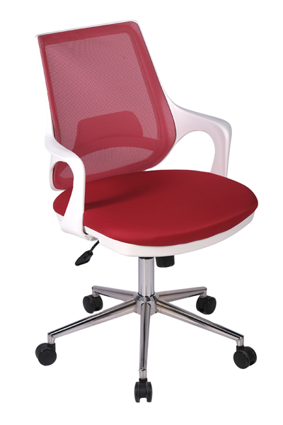 Ofisbazaar Buya Beyaz Fileli Çalışma Koltuğu | Ergonomik Şef ve Toplantı Koltuğu Kırmızı