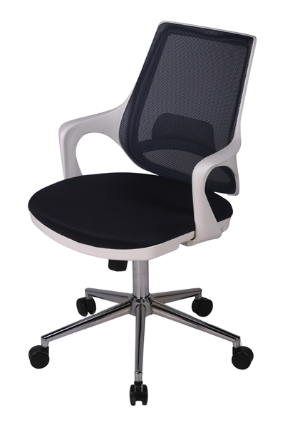 Ofisbazaar Buya Beyaz Fileli Çalışma Koltuğu | Ergonomik Şef ve Toplantı Koltuğu Siyah Fileli