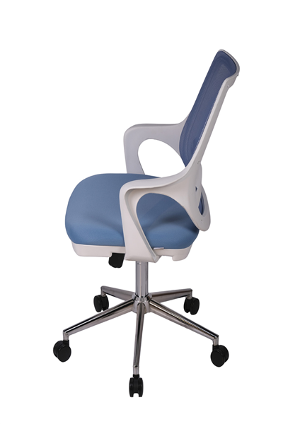 Ofisbazaar Buya Beyaz Fileli Çalışma Koltuğu | Ergonomik Şef ve Toplantı Koltuğu Açık Mavi