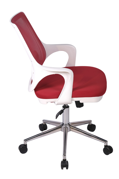 Ofisbazaar Buya Beyaz Fileli Çalışma Koltuğu | Ergonomik Şef ve Toplantı Koltuğu Kırmızı
