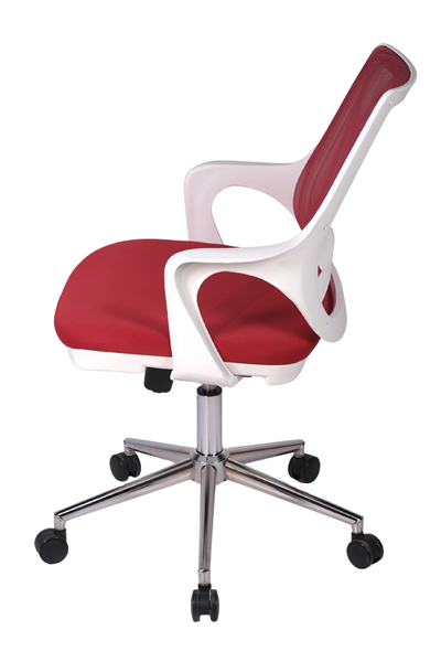 Ofisbazaar Buya Beyaz Fileli Çalışma Koltuğu | Ergonomik Şef ve Toplantı Koltuğu Kırmızı