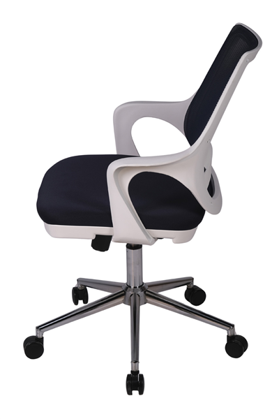 Ofisbazaar Buya Beyaz Fileli Çalışma Koltuğu | Ergonomik Şef ve Toplantı Koltuğu Siyah Fileli