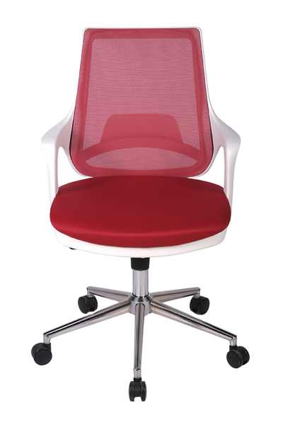 Ofisbazaar Buya Beyaz Fileli Çalışma Koltuğu | Ergonomik Şef ve Toplantı Koltuğu Kırmızı