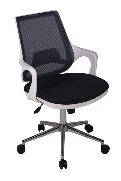 Ofisbazaar Buya Beyaz Fileli Çalışma Koltuğu | Ergonomik Şef ve Toplantı Koltuğu Siyah Fileli