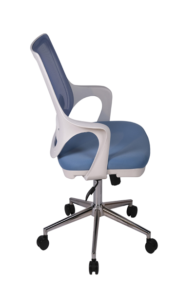 Ofisbazaar Buya Beyaz Fileli Çalışma Koltuğu | Ergonomik Şef ve Toplantı Koltuğu Açık Mavi