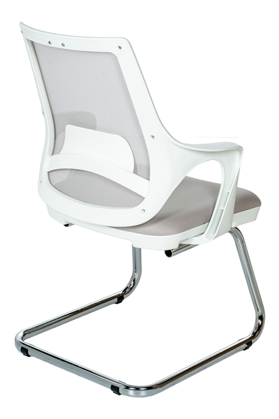 Ofisbazaar Buya Beyaz Fileli Misafir Koltuğu | Ergonomik Toplantı ve Bekleme Koltuğu Gri