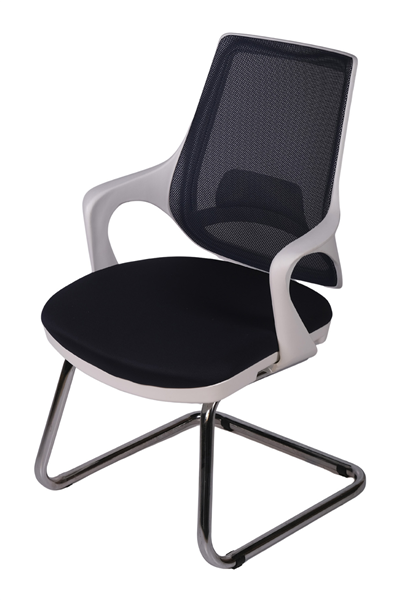 Ofisbazaar Buya Beyaz Fileli Misafir Koltuğu | Ergonomik Toplantı ve Bekleme Koltuğu Siyah Fileli