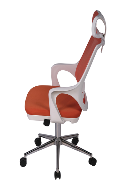 Ofisbazaar Buya Beyaz Fileli Ofis Koltuğu | Ergonomik ve Modern Tasarım Turuncu