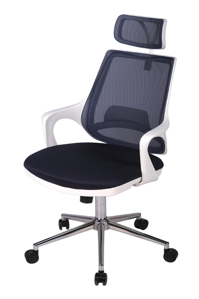 Ofisbazaar Buya Beyaz Fileli Ofis Koltuğu | Ergonomik ve Modern Tasarım Siyah Fileli