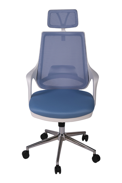Ofisbazaar Buya Beyaz Fileli Ofis Koltuğu | Ergonomik ve Modern Tasarım Açık Mavi