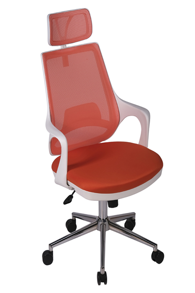 Ofisbazaar Buya Beyaz Fileli Ofis Koltuğu | Ergonomik ve Modern Tasarım Turuncu