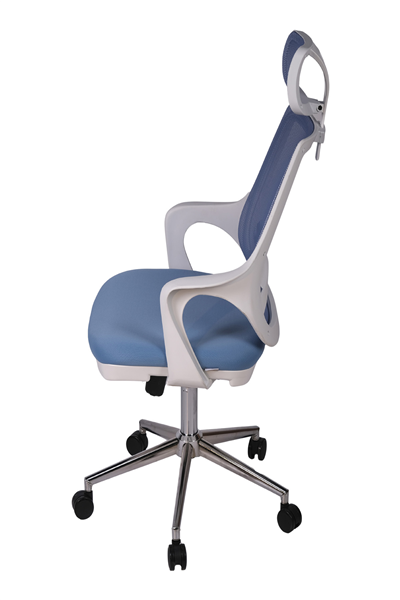 Ofisbazaar Buya Beyaz Fileli Ofis Koltuğu | Ergonomik ve Modern Tasarım Açık Mavi