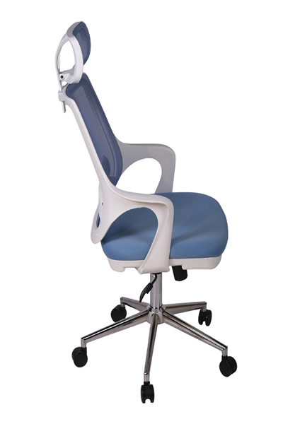 Ofisbazaar Buya Beyaz Fileli Ofis Koltuğu | Ergonomik ve Modern Tasarım Açık Mavi