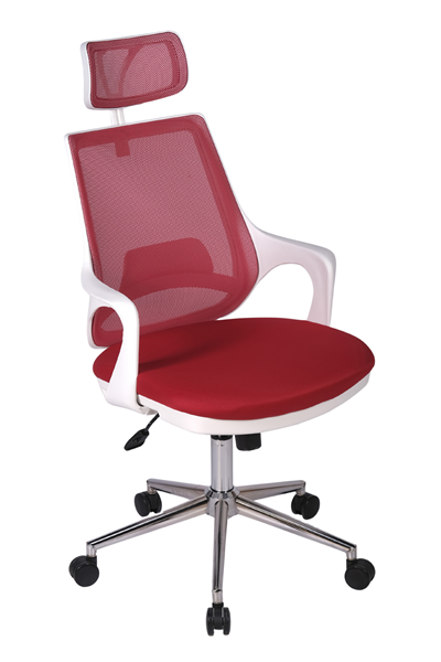 Ofisbazaar Buya Beyaz Fileli Ofis Koltuğu | Ergonomik ve Modern Tasarım Kırmızı