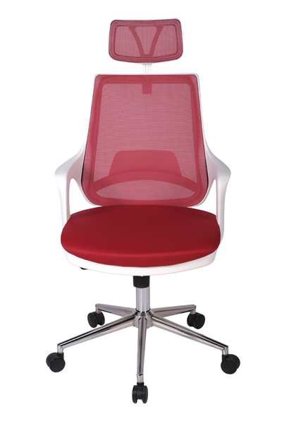 Ofisbazaar Buya Beyaz Fileli Ofis Koltuğu | Ergonomik ve Modern Tasarım Kırmızı