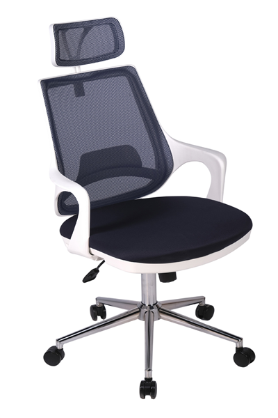 Ofisbazaar Buya Beyaz Fileli Ofis Koltuğu | Ergonomik ve Modern Tasarım Siyah Fileli