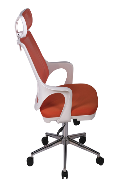 Ofisbazaar Buya Beyaz Fileli Ofis Koltuğu | Ergonomik ve Modern Tasarım Turuncu