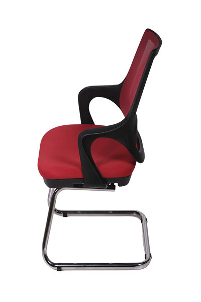 Ofisbazaar Buya Fileli Misafir Koltuğu | Ergonomik Toplantı ve Bekleme Koltuğu Kırmızı