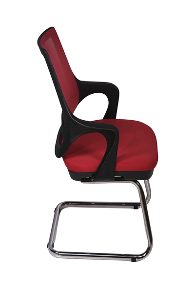 Ofisbazaar Buya Fileli Misafir Koltuğu | Ergonomik Toplantı ve Bekleme Koltuğu Kırmızı