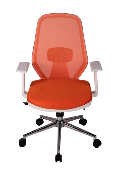 Ofisbazaar Dali Beyaz Fileli Çalışma Koltuğu | Ergonomik Şef ve Toplantı Koltuğu Turuncu