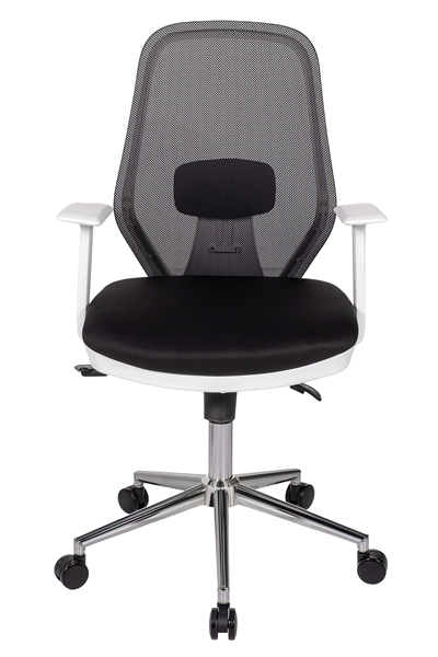 Ofisbazaar Dali Beyaz Fileli Çalışma Koltuğu | Ergonomik Şef ve Toplantı Koltuğu Siyah fileli